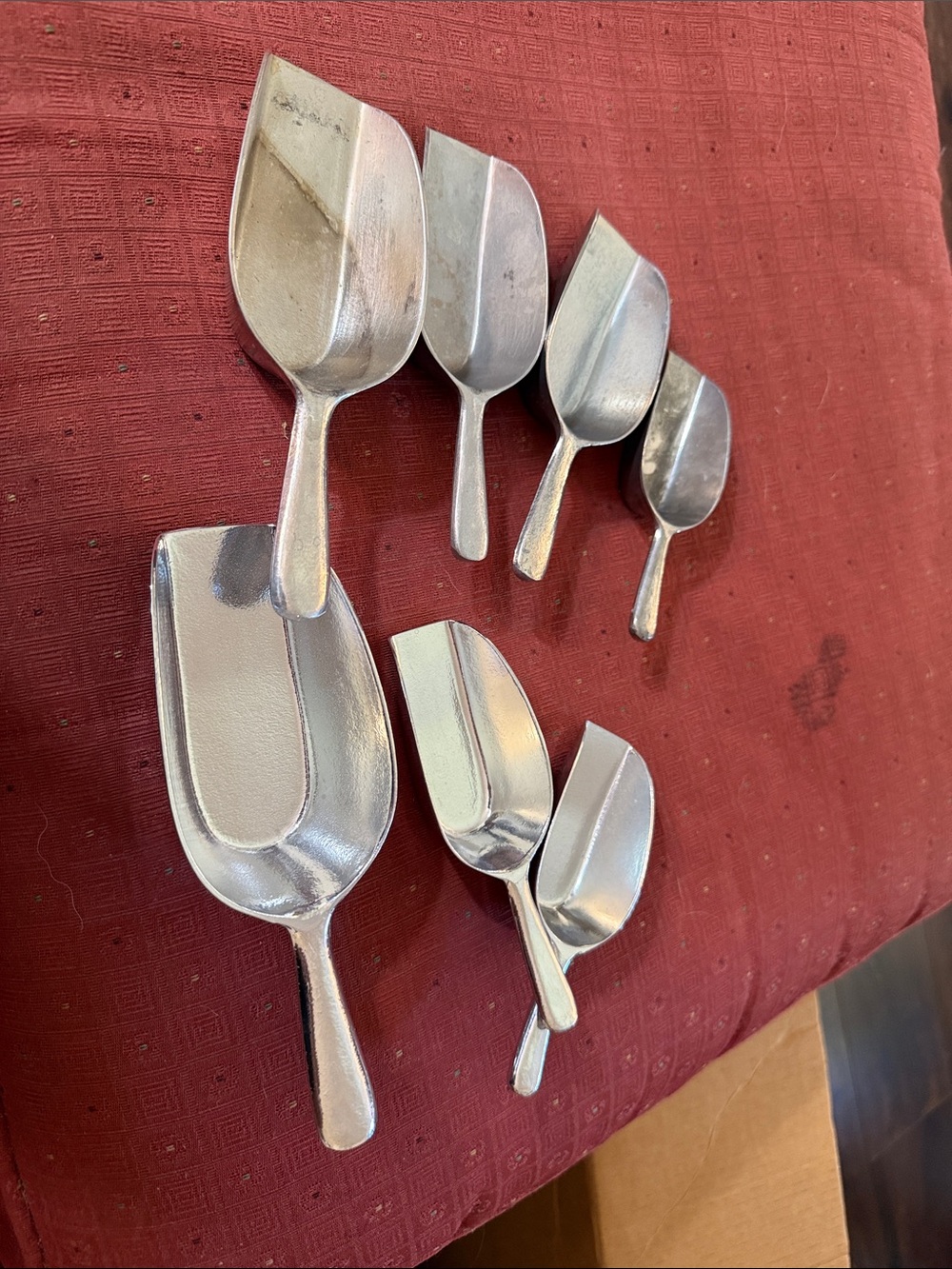 Metal Utility Scoops - Silver Kitchen and Pantry Scoop Set